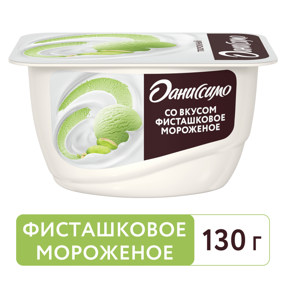 Продукт творожный Даниссимо со вкусом "Фисташковое мороженое", 6,5% 130г