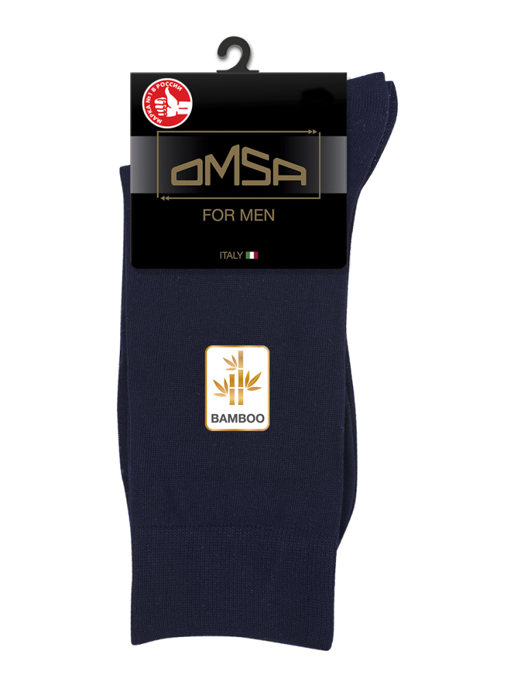 Носки мужские Omsa Classic Bamboo Blu 205 гладь синий р 39-41