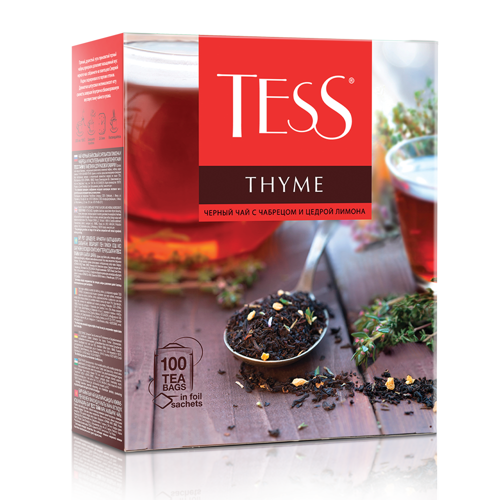 Чай Tess Thyme черный с чабрецом и цедрой лимона 1,5г*100п