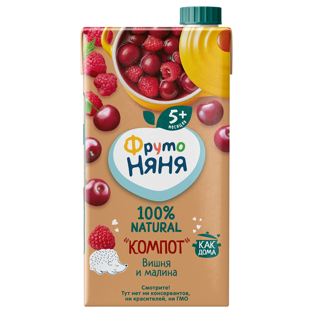 Морс ФрутоНяня Клюква и Малина для детей с 3 лет, 0,5л