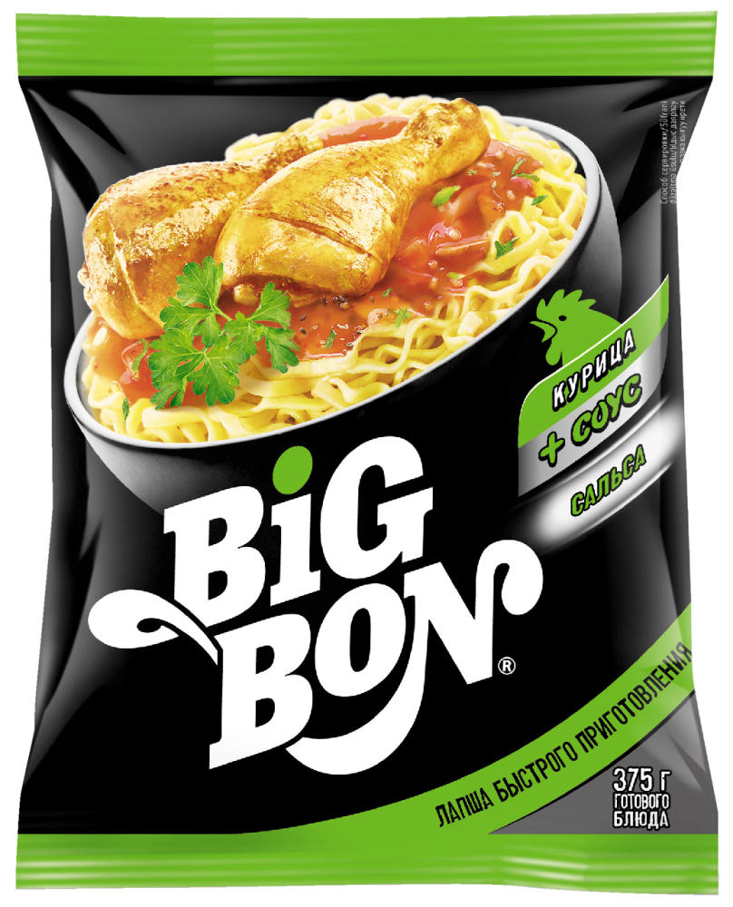 Лапша Big Bon курица с соусом сальса 75г Лапша Big Bon курица с соусом сальса 75г