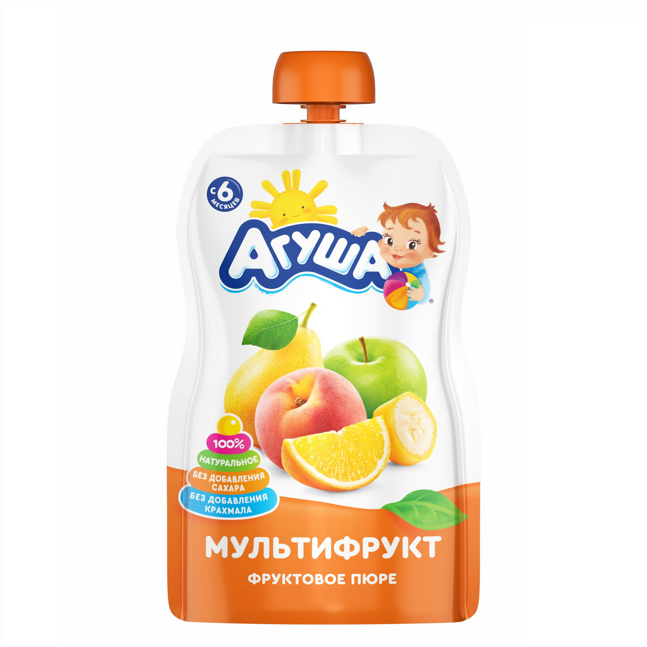 Пюре Агуша фруктовое Мультифрукт с 6 месяцев, 90г