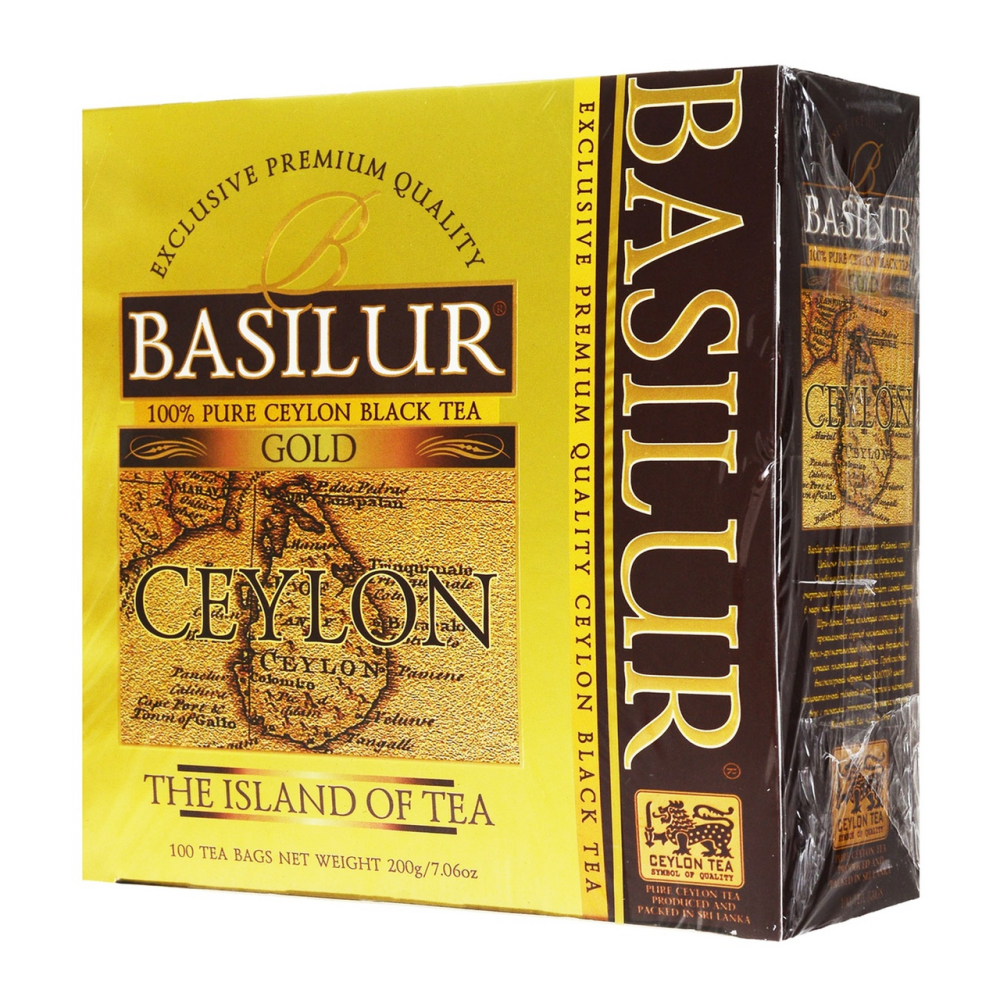 Чай Basilur The Island of Tea Ceylon Gold черный листовой 100 пакетиков по 2 г
