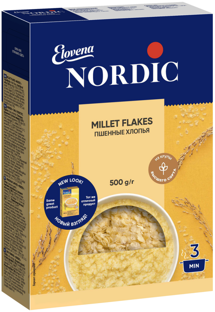 Хлопья Nordic пшенные 500г