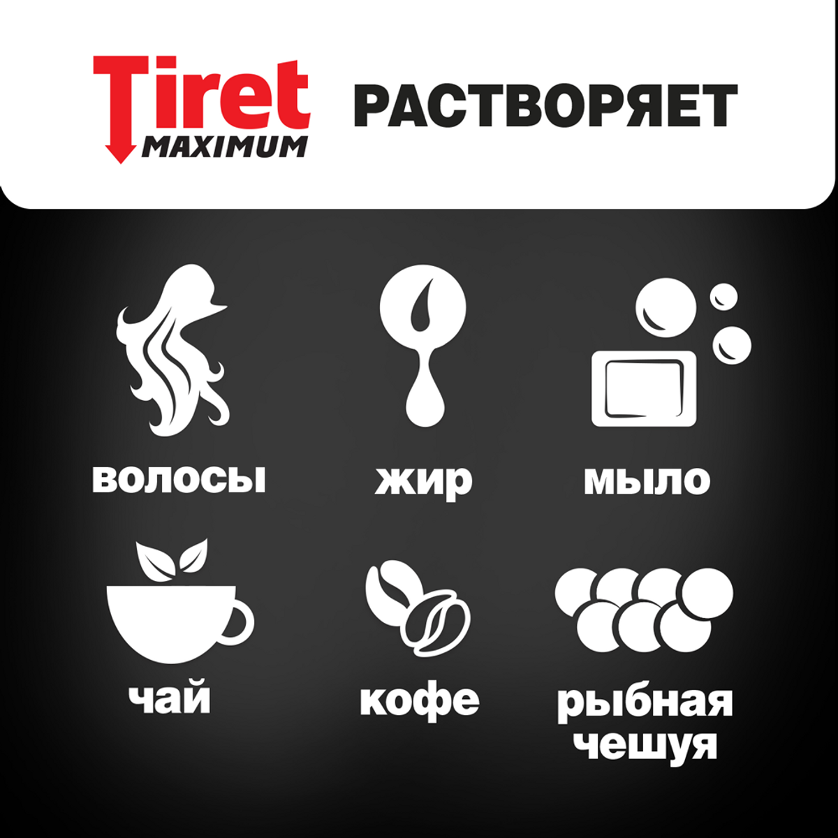 Средство для прочистки труб Tiret Maximum, 850мл