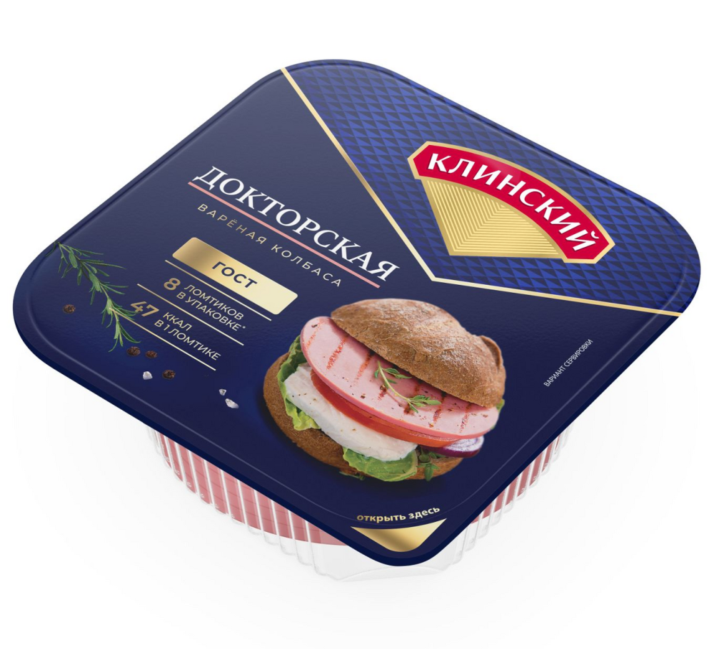 Колбаса вареная Клинский МК Докторская нарезка 190 г