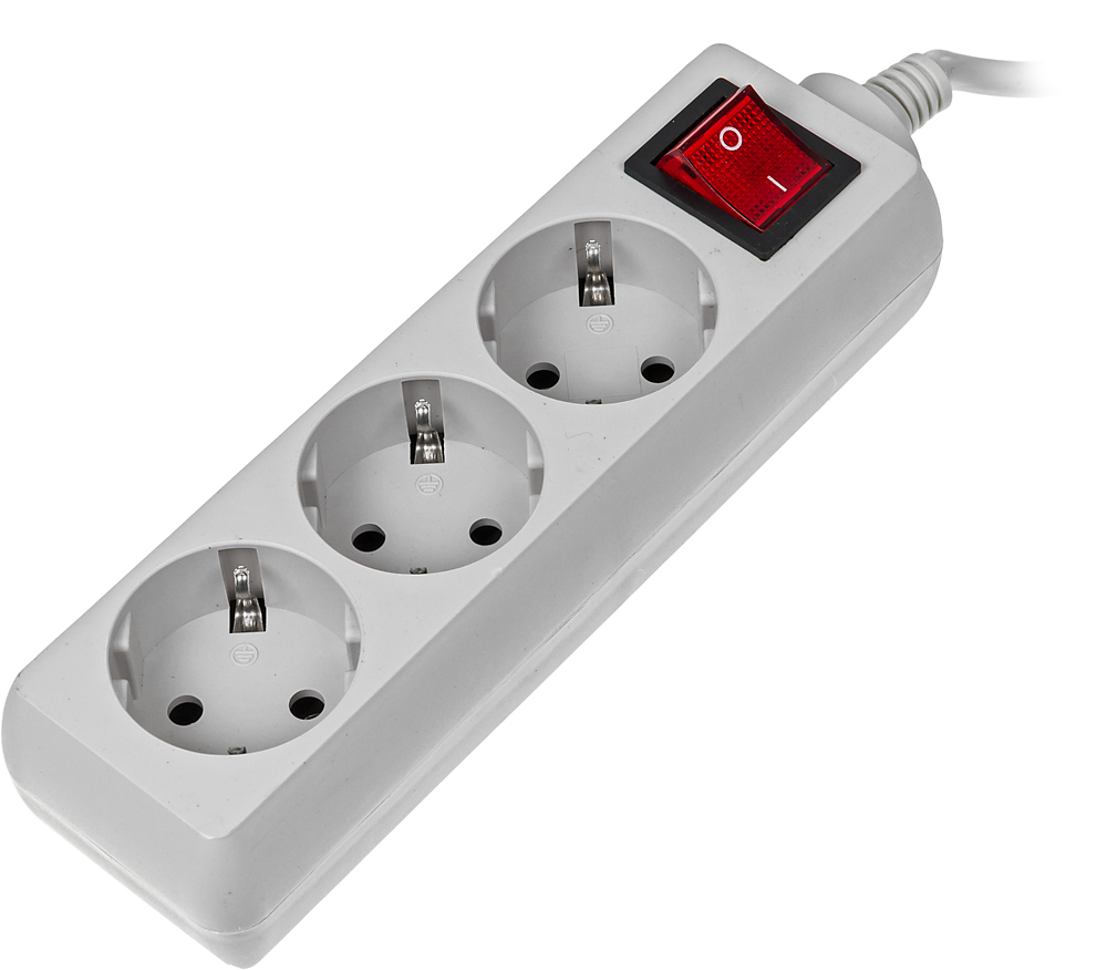 Сетевой фильтр Buro 300SL-1-G 1м (3 розетки) серый