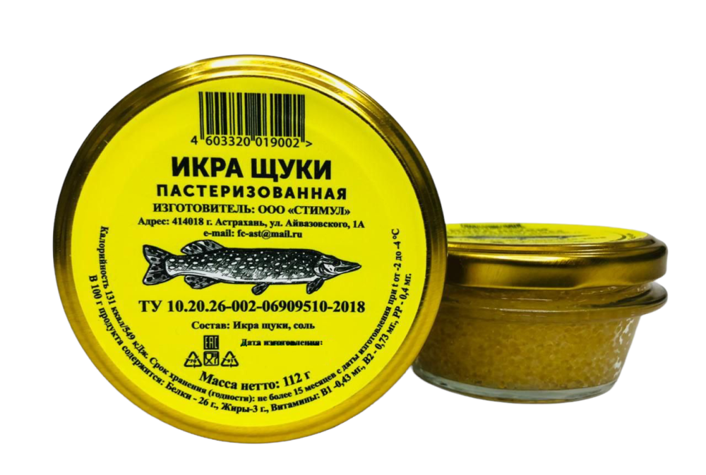 Икра щуки пастеризованная, 112г