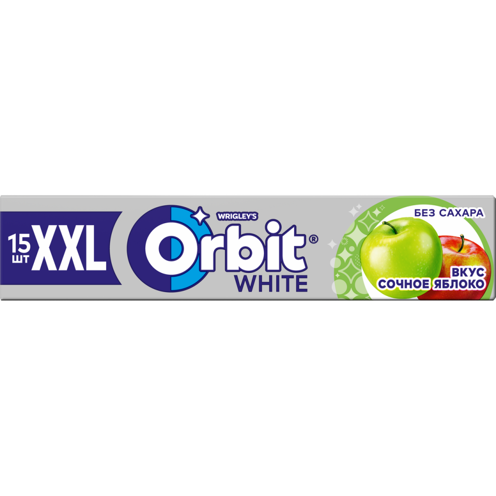 Жевательная резинка Orbit White ХХL сочное яблоко 20г