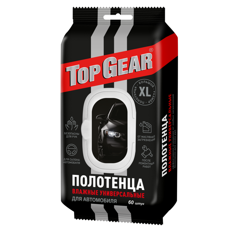 Полотенца TopGear влажные для авто универсальные, 60шт