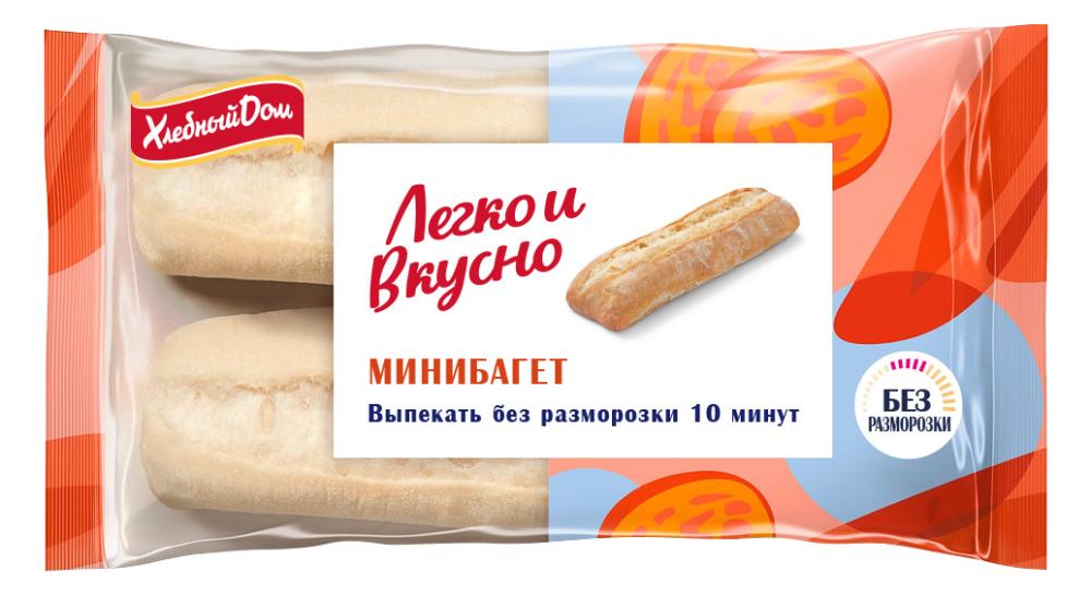 Минибагет Хлебный дом Барра быстрозамороженный (110г x 2шт), 220г
