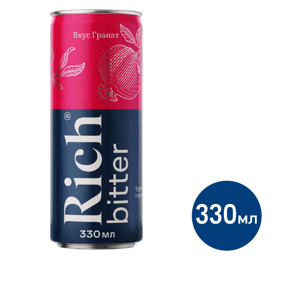 Напиток Rich bitter Гранат газированный, 330мл