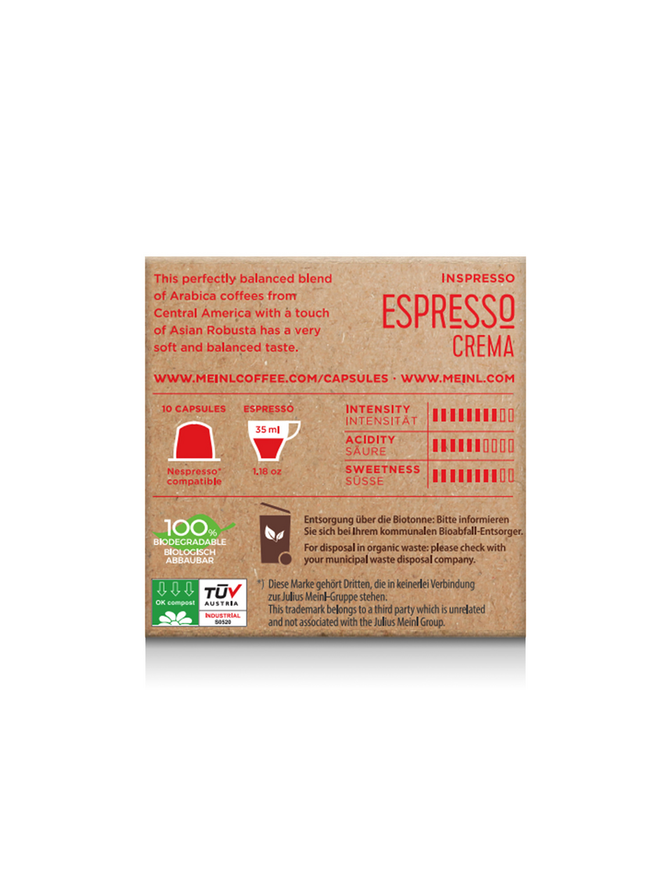 Кофе Julius Meinl Espresso Crema 8 в капсулах 5,6 г х 10 шт