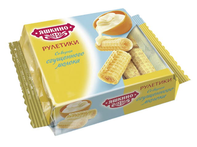 Вафельные рулетики Яшкино со вкусом сгущенного молока 160г
