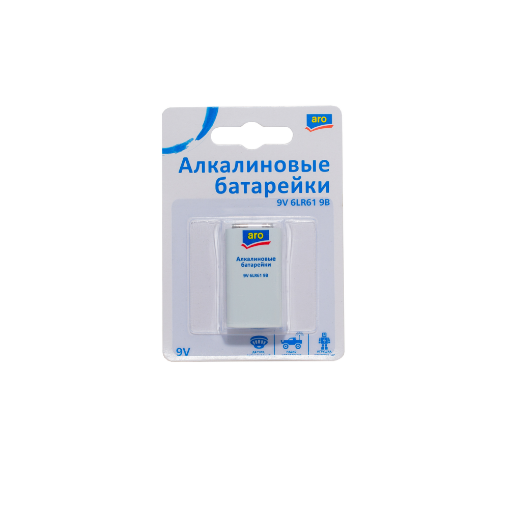 Алкалиновые батарейки ARO 9V 1 шт