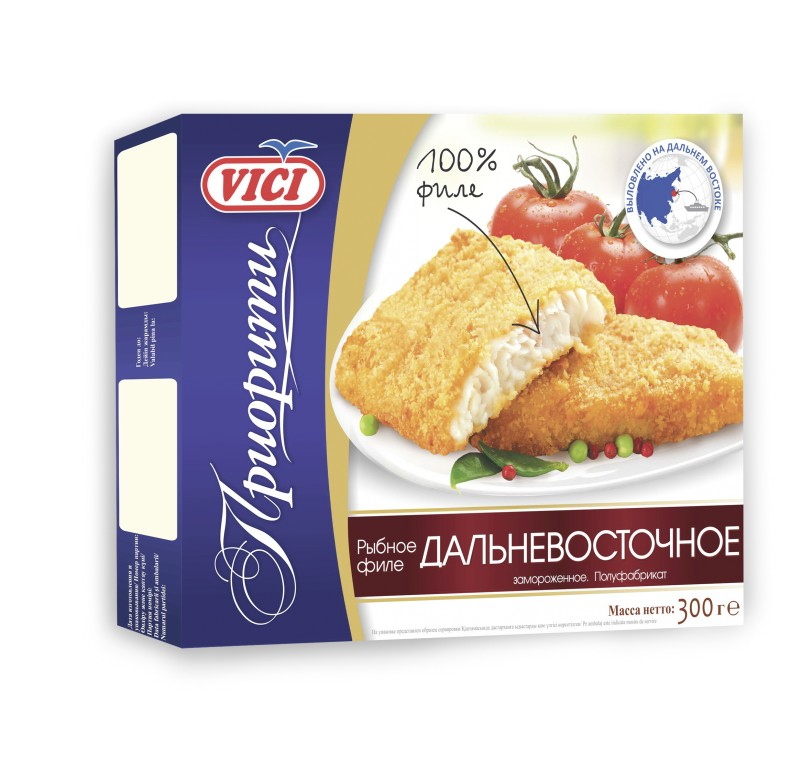 Рыбное филе Vici "Дальневосточное" панированное замороженное, 300г