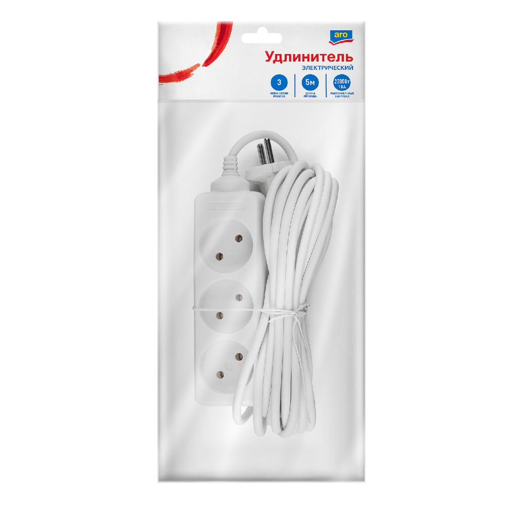 aro Удлинитель сетевой, 3 x 5м