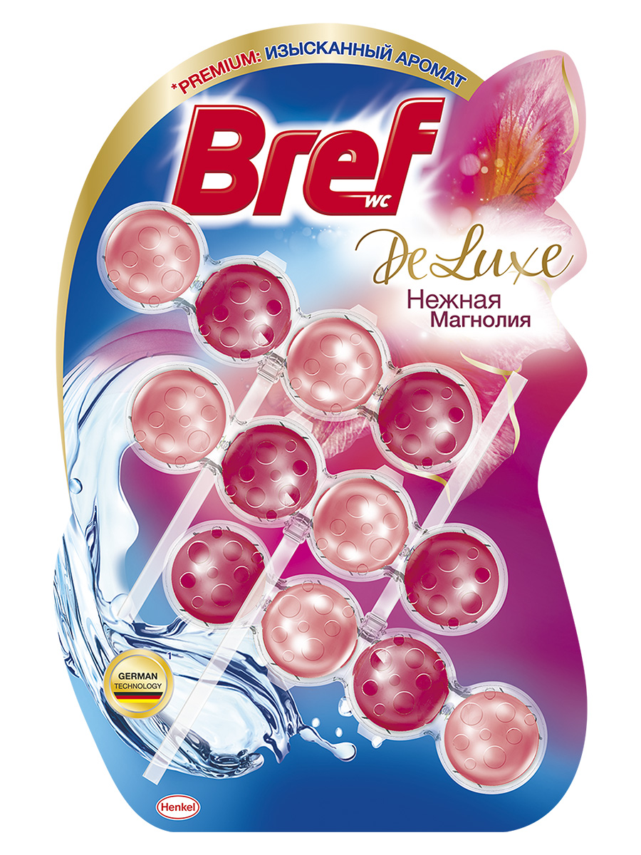 Туалетный блок Bref DeLuxe Нежная магнолия 50 г x 3 шт