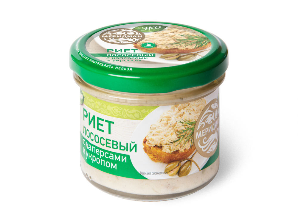 Риет Меридиан Лососевый с каперсами и укропом ЭКО, 100г