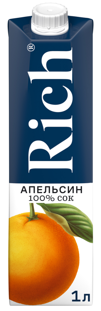 Сок Rich апельсиновый 100% 1л