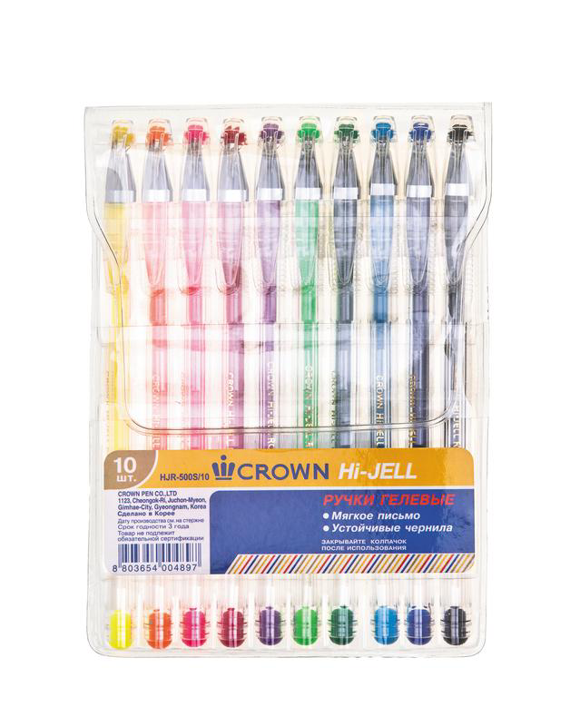 Набор гелевых ручек Crown 10 цветов