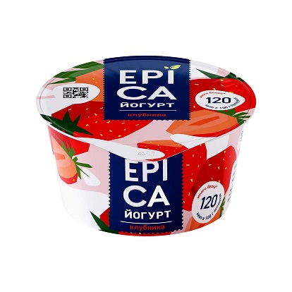 Йогурт Epica натуральный с клубникой 4,8% 130г Йогурт Epica натуральный с клубникой 4,8% 130г