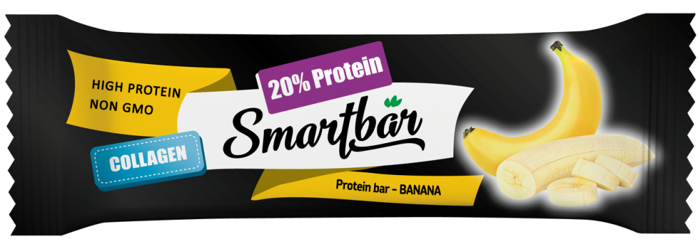 Батончик Smart bar протеиновый банан в темной глазури 40г