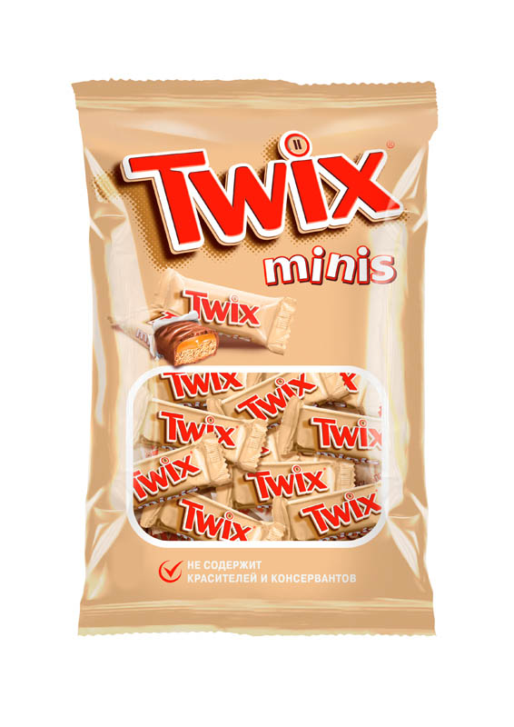 Печенье Twix minis песочное с карамелью покрытое молочным шоколадом 184г
