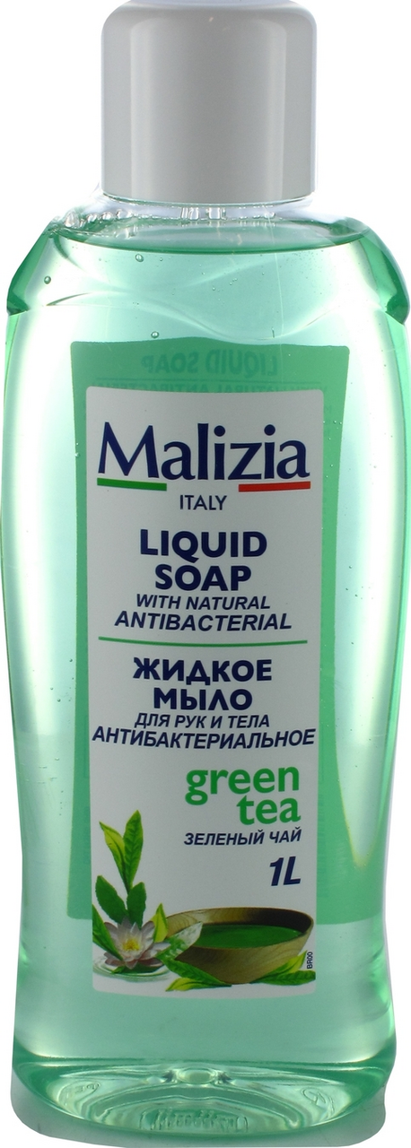 Мыло жидкое антибактериальное MALIZIA зеленый чай, 100мл