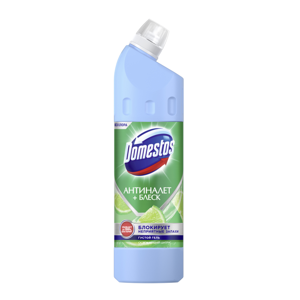 Универсальный чистящий гель Domestos Антиналет + блеск Освежающий цитрус, 750мл
