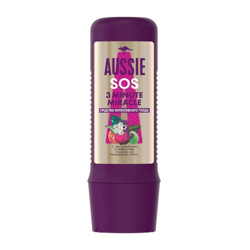 Средство интенсивного ухода AUSSIE SOS 3 Minute Miracle для поврежденных волос 225 мл