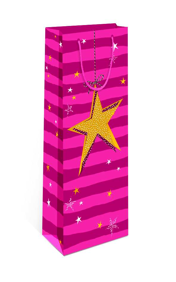 Арт и Дизайн Пакет подарочный для бутылки 12х36х10см