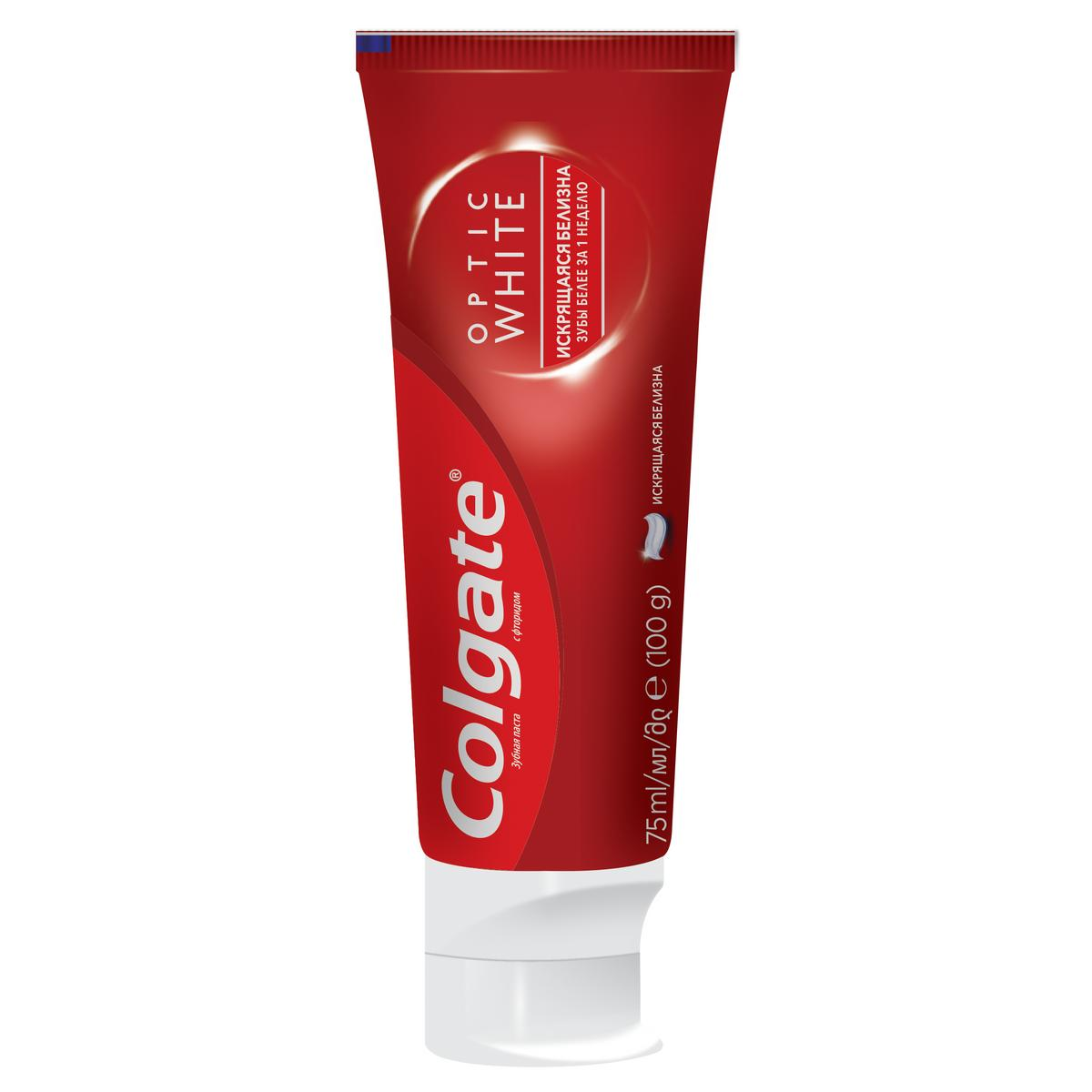 Зубная паста Colgate Optic White Искрящаяся белизна отбеливающая 75 мл