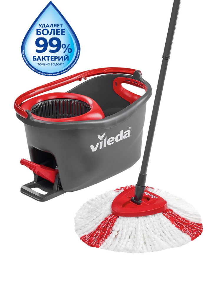 Набор для уборки Vileda Turbo Швабра + Ведро с отжимом