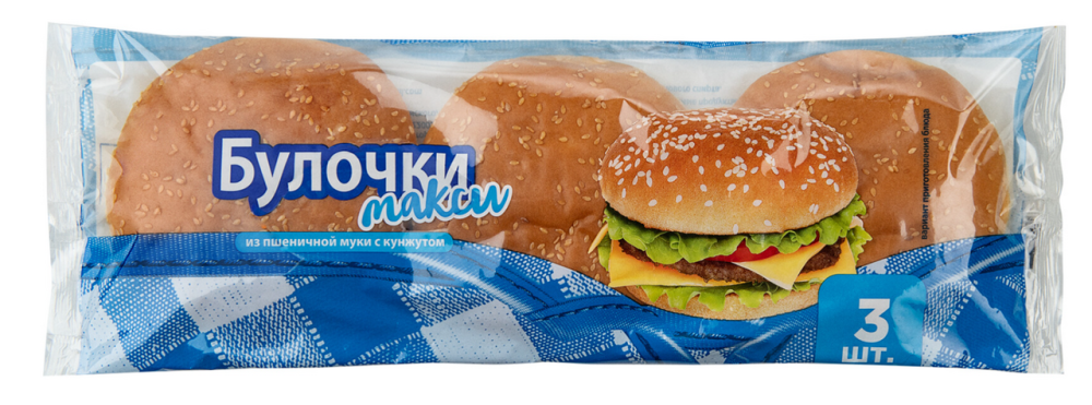 Булочка Bimbo для гамбургеров Макси из пшеничной муки с кунжутом, 252г