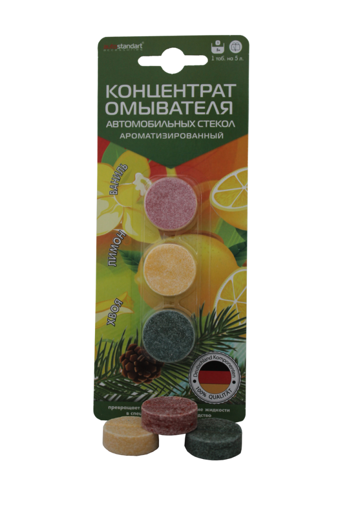 Концентрат омывателя AutoStandart Запах леса для автомобильных стекол 3 таблетки