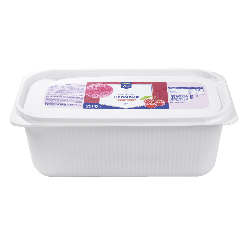 Мороженое пломбир METRO CHEF Вишневый без содержания молочного жира, 2,5 кг