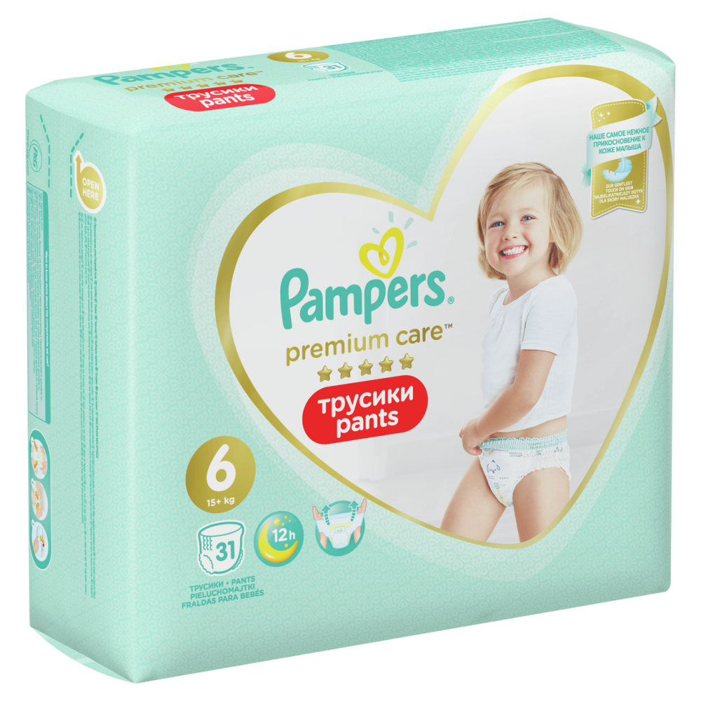 Подгузники-трусики Pampers Premium Care Pants Extra Large 6 (15+ кг, 31 штука)