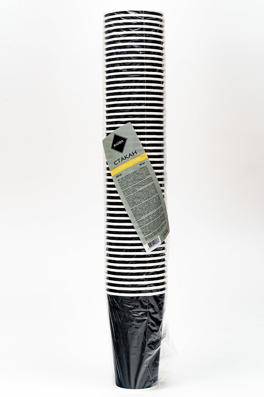 Стакан Rioba бумажный черный 300 мл 50 шт