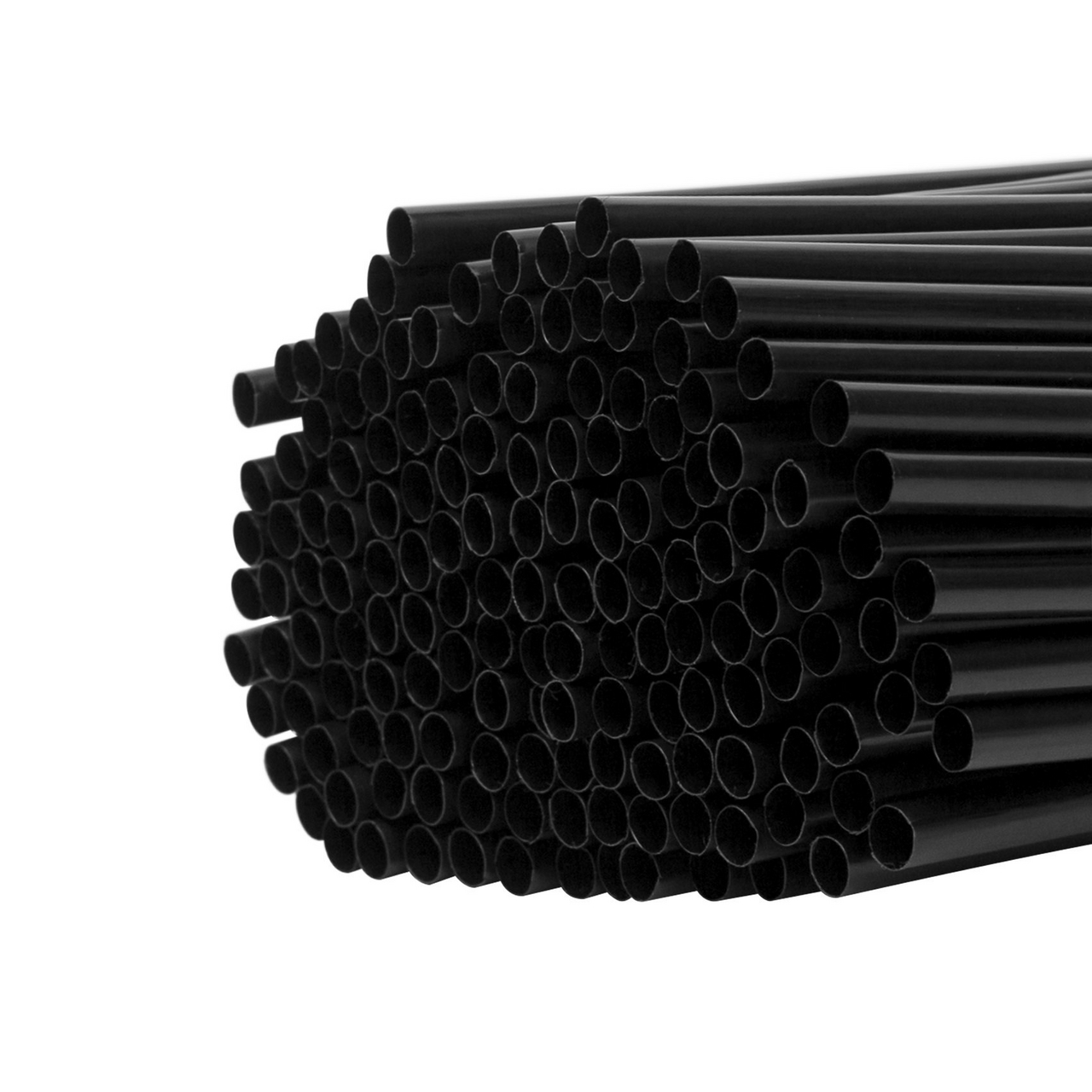 Трубочки для коктейлей пластиковые черные 0.8см, 150шт