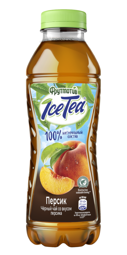 Холодный чай Фрутмотив черный со вкусом персика, 500мл