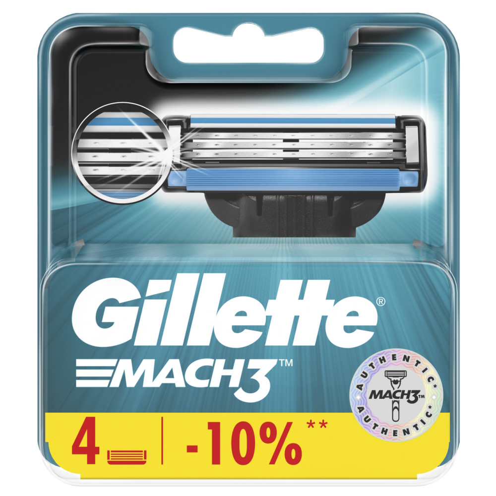 Cменные кассеты Gillette Mach3 для бритья 4шт