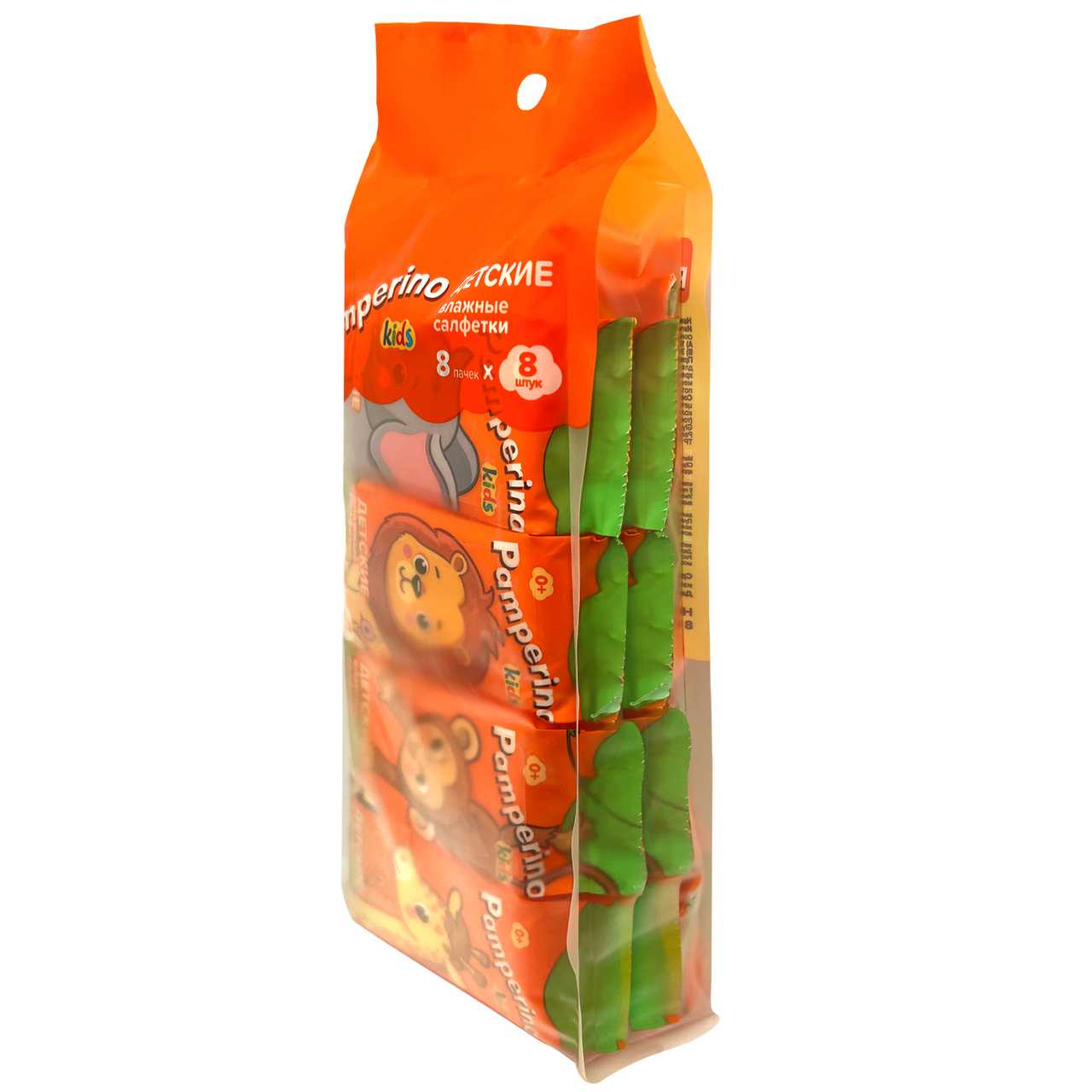 Салфетки влажные Pamperino Kids с ромашкой и витамином Е Mix, 8 x 8 шт