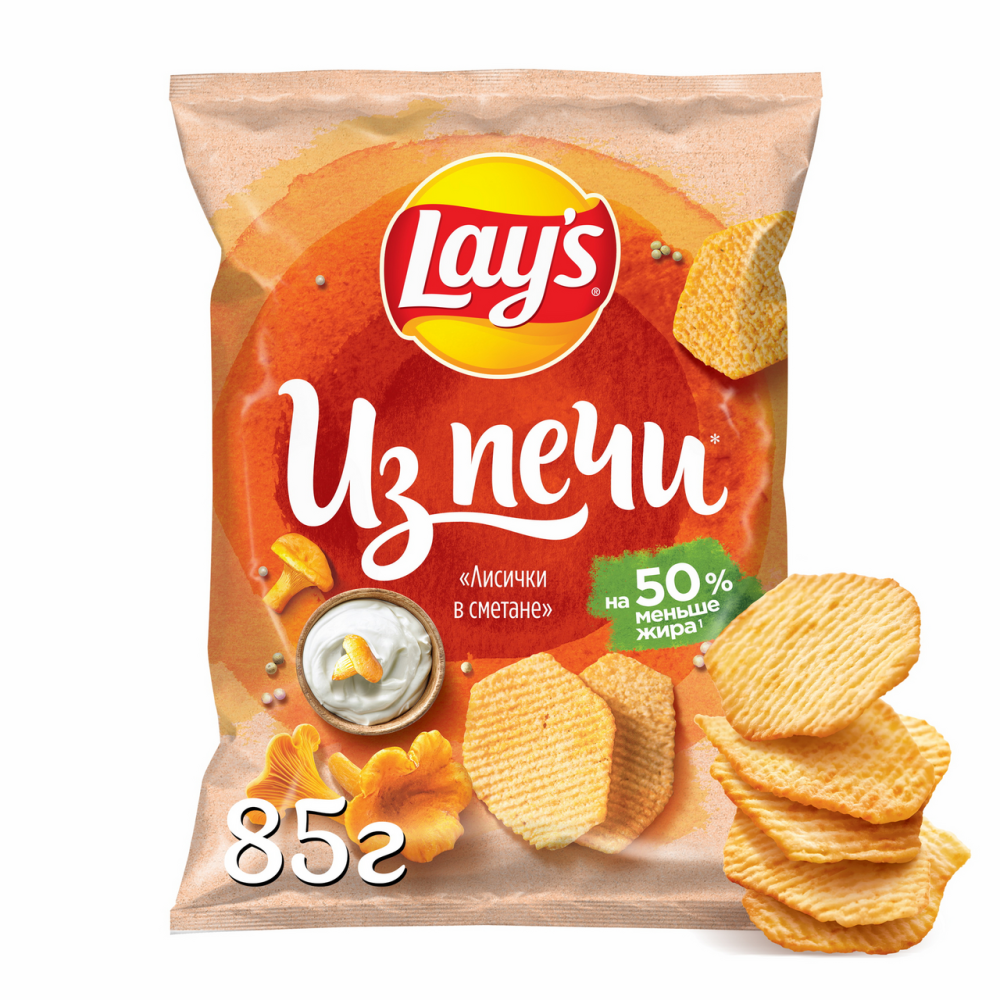 Чипсы Lays Из Печи "Лисички в сметане", 85г