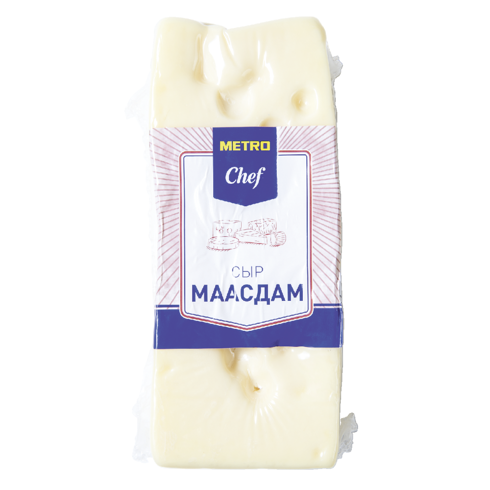 Сыр Массдам 45% METRO CHEF, весовой ~ 2,5 кг