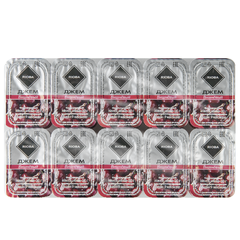 Джем порционный RIOBA Вишня, 20х20г