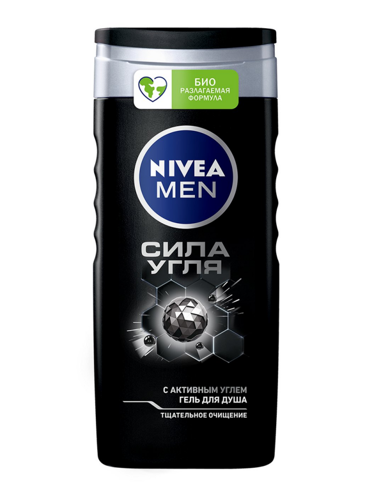 Гель для душа Nivea \"Сила угля\" мужской, 250мл