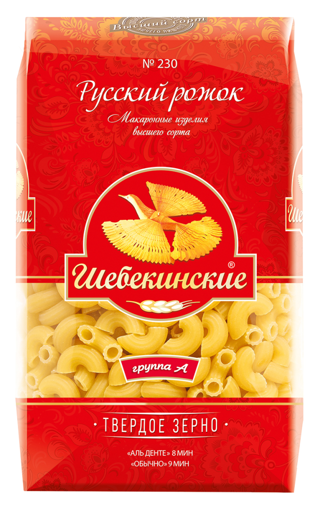 Макаронные изделия Шебекинские Русский рожок 450 г