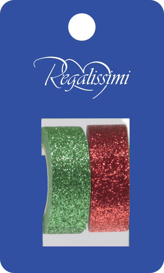 Лента клейкая Regalissimi глиттер 1.5 x 3см, 2шт