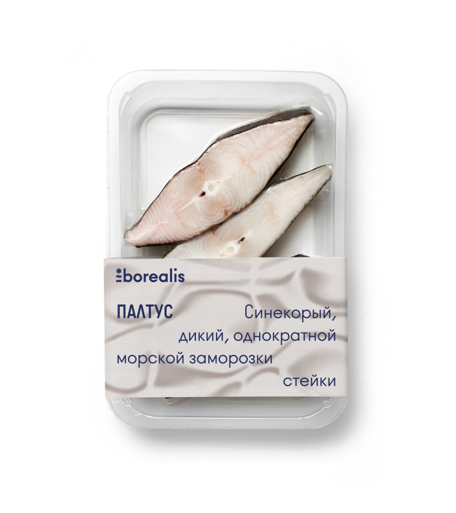 Палтус стейк Borealis синекорый замороженный 400 г